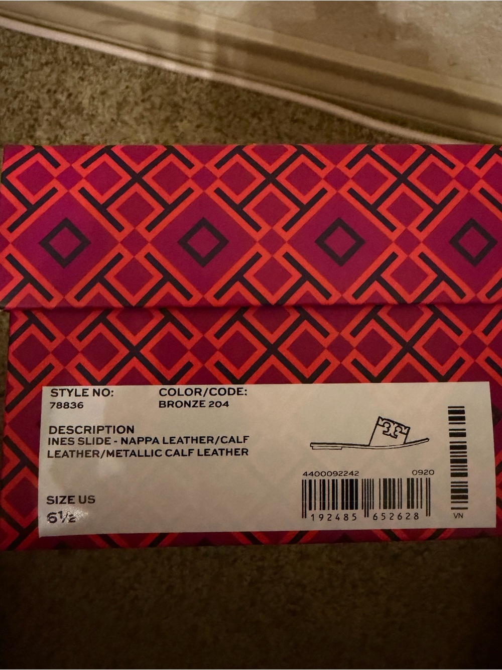 Tory Burch Bronze Ines Slide - Picture 5 of 5
